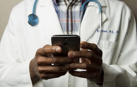 Healthcare professional with tablet